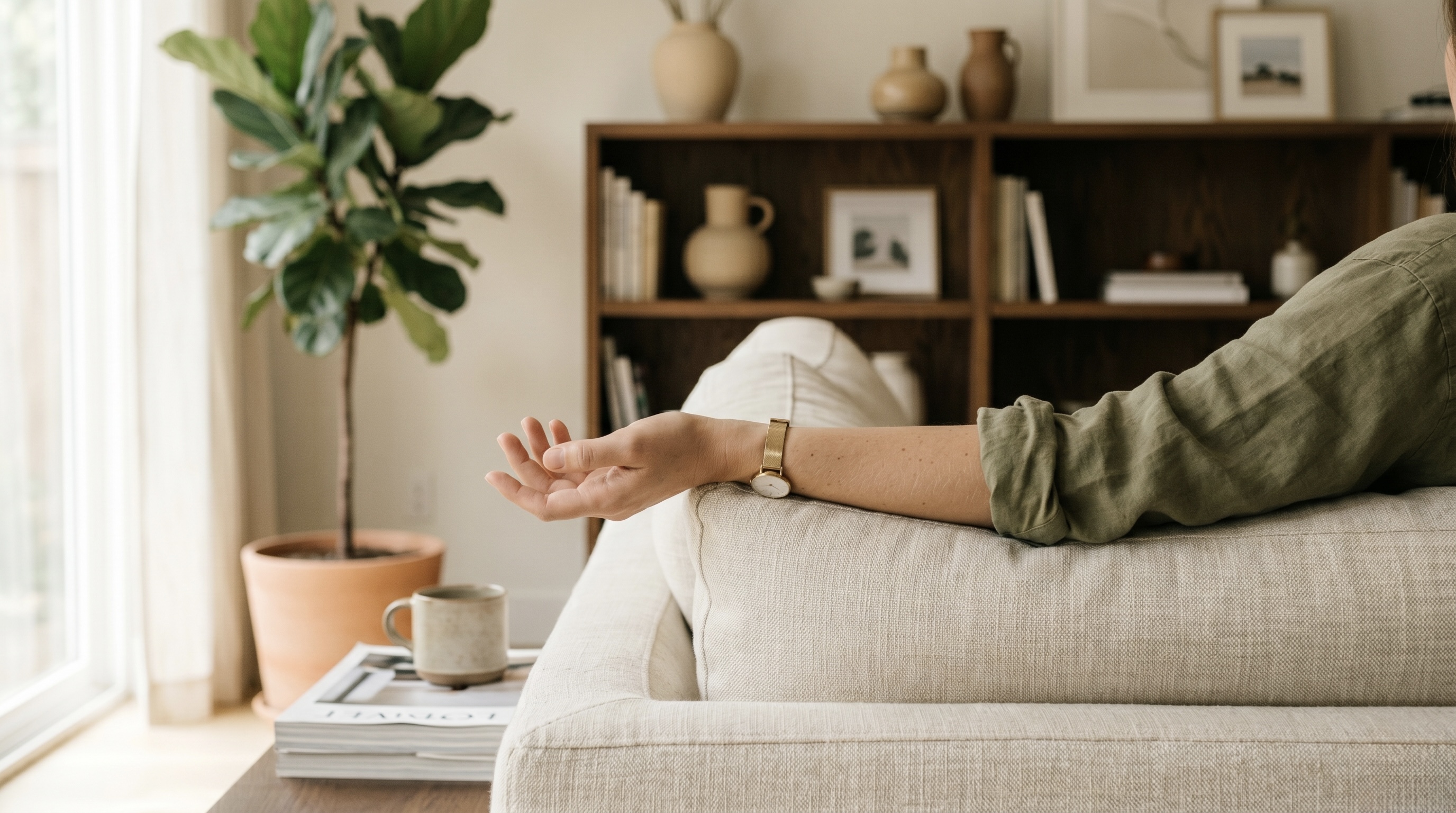Relaxing at home during a Drip+ mobile IV therapy session